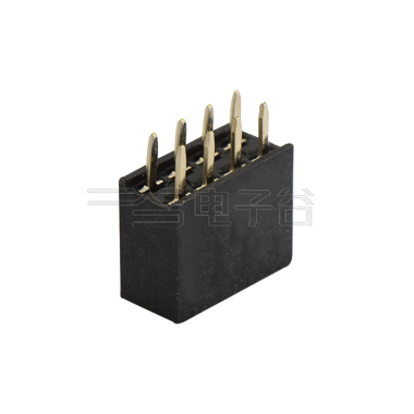Pitch 2.54mm 180° 双排 DIP Y型排母 H8.5W5.0 PC:3.1 2X04Pin 黑色 镀全金G/F